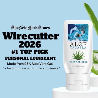 Aloe Cadabra Vaginalfeuchtigkeitscreme, natürliche Aloe, pH-ausgeglichen, wasserbasiert & 95% Aloe Vera, reduziert Trockenheit, Unbehagen, vielseitig einsetzbar (2,5 fl oz, 1 Packung)
