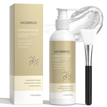 MOSRROU Mikrostrom-Leitgel mit Hyaluronsäure, Schneckenschleim und Centella Asiatica – Feuchtigkeitsspendendes Kollagen-Primer für Gesichtsgeräte, 200 ml