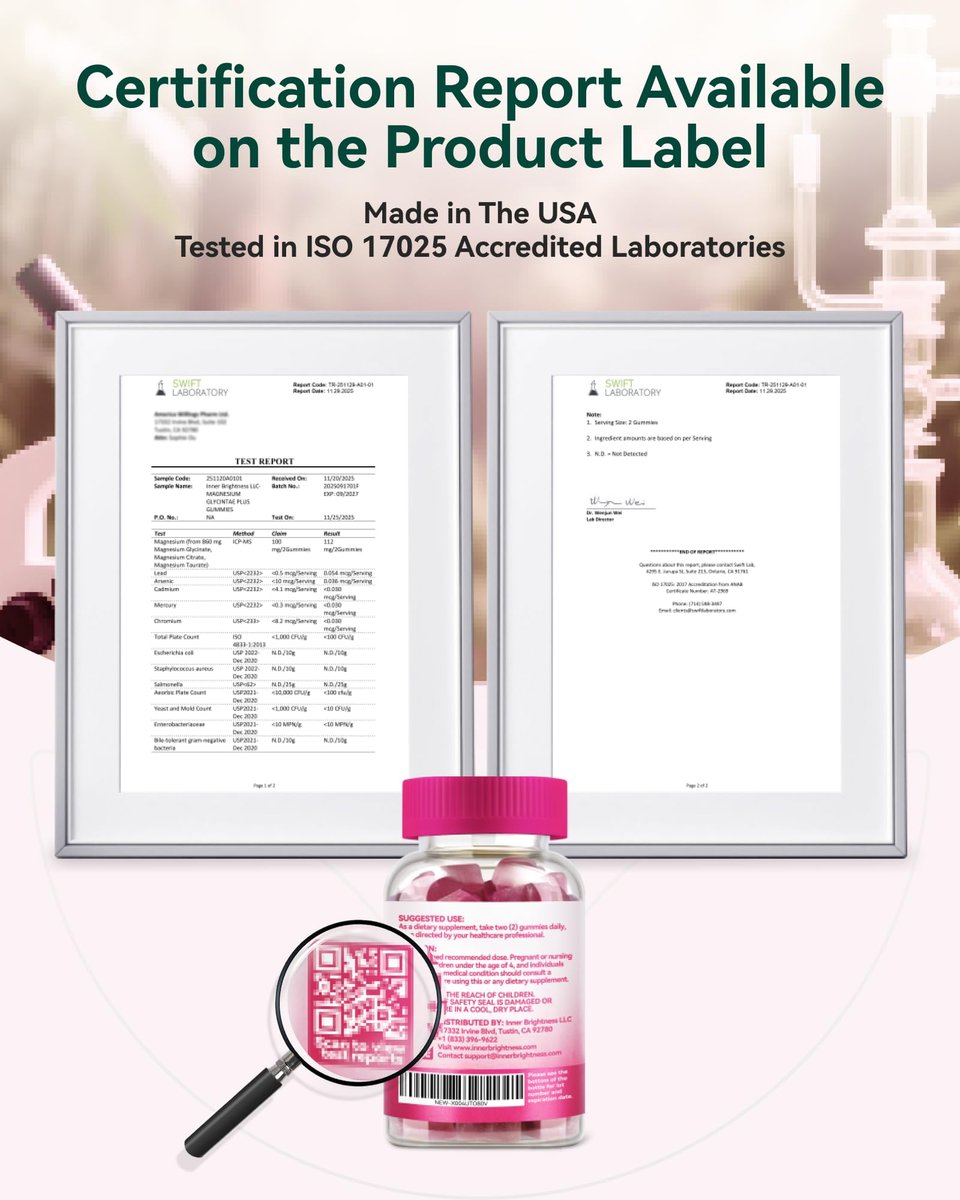 Magnesium Glycinat Plus Gummies 860 mg, Zuckerfrei, Nicht-GVO, Glutenfrei, Magnesium Gummis für Erwachsene & Kinder, Schlaf, Entspannung & Fokus, Magnesium Ergänzung für Frauen, Gemischter Beerengeschmack, 120 Stück