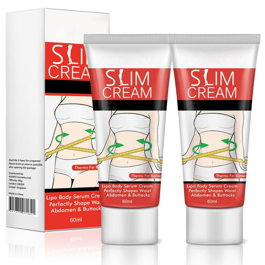 2er-Pack Heiße Creme zum Abnehmen – Fettverbrennungscreme für Bauch, Taille und Gesäß – Feuchtigkeitsspendende und straffende Creme gegen Cellulite für Frauen und Männer, 60 ml