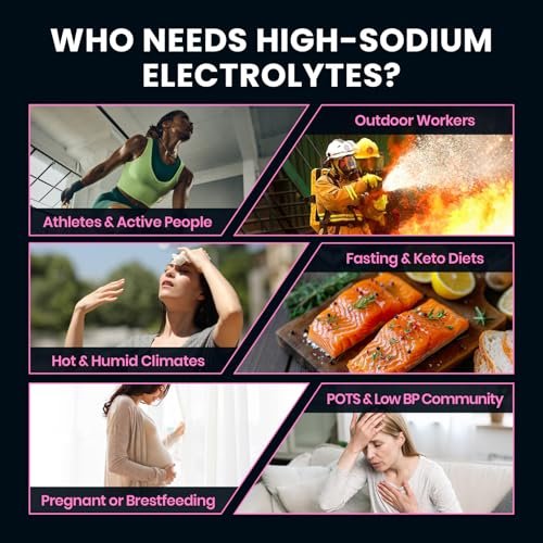 Venture Pal High Sodium Zuckerfreie Elektrolytepulver-Päckchen – Hydrationspackungen mit Natrium, Kalium & Magnesium | Null Kalorien | Vegan, Keto und Paleo freundlich | 30 Sticks