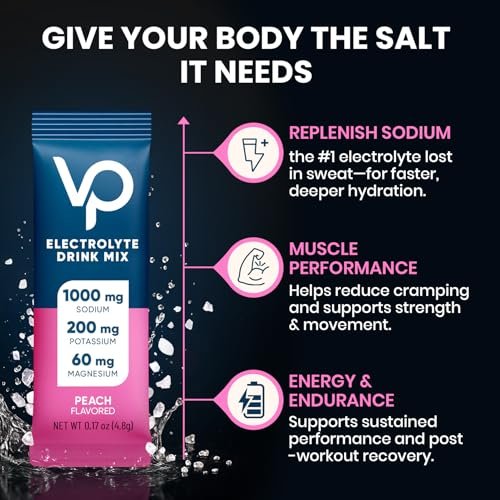 Venture Pal High Sodium Zuckerfreie Elektrolytepulver-Päckchen – Hydrationspackungen mit Natrium, Kalium & Magnesium | Null Kalorien | Vegan, Keto und Paleo freundlich | 30 Sticks