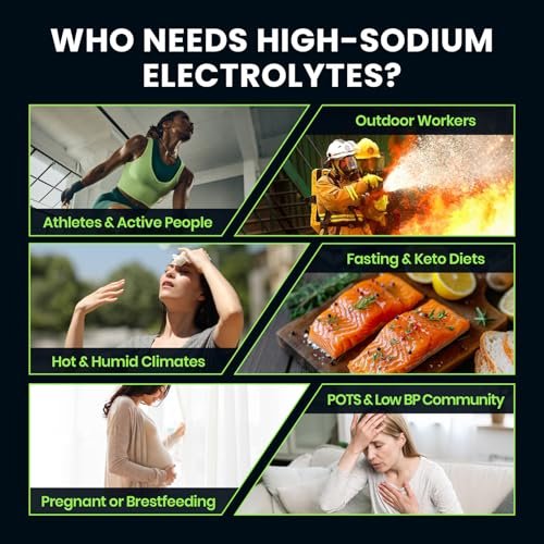 Venture Pal High Sodium Zuckerfreies Elektrolytpulver - Hydrationsbeutel mit Natrium, Kalium & Magnesium | Null Kalorien | Vegan, Keto & Paläo geeignet | 30 Sticks