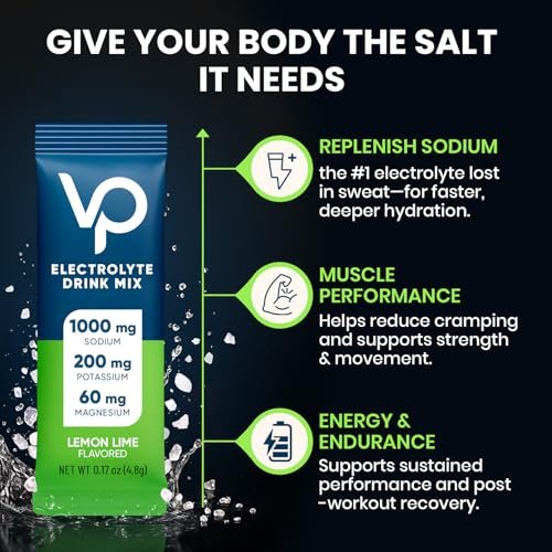 Venture Pal High Sodium Zuckerfreies Elektrolytpulver - Hydrationsbeutel mit Natrium, Kalium & Magnesium | Null Kalorien | Vegan, Keto & Paläo geeignet | 30 Sticks