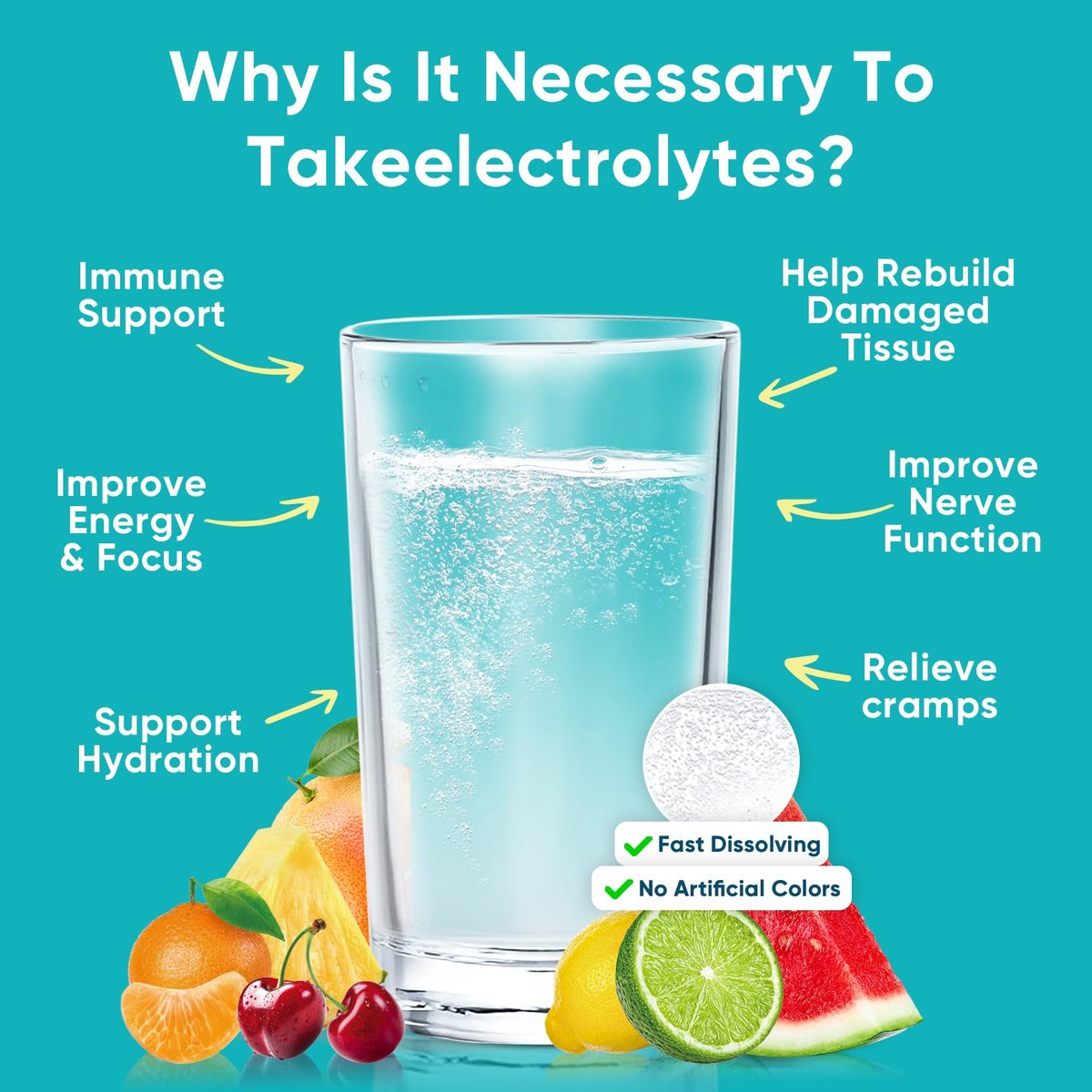 Venture Pal Zuckerfreie Elektrolyt-Pulver-Päckchen - Flüssige Tägliche IV Hydratations-Päckchen für schnelle Rehydrierung | 7 Elektrolyte & 5 Vitamine | Keto-freundlich | Nicht-GMO | Vegan | Schnell löslich | 16 Sticks