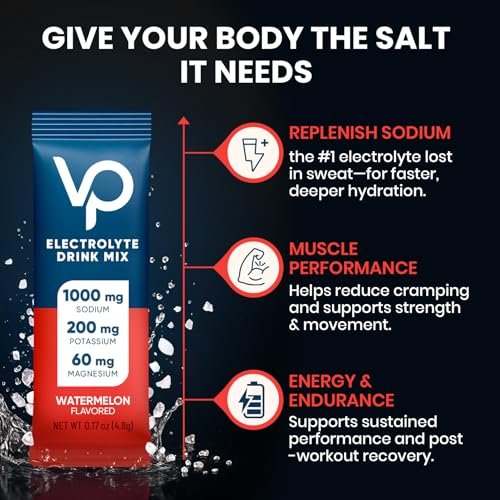 Venture Pal High Sodium Sugar-Free Electrolyte Powder Packets – Hydration Packets mit Natrium, Kalium & Magnesium | Null Kalorien | Vegan, Keto und Paleo freundlich | 30 Sticks