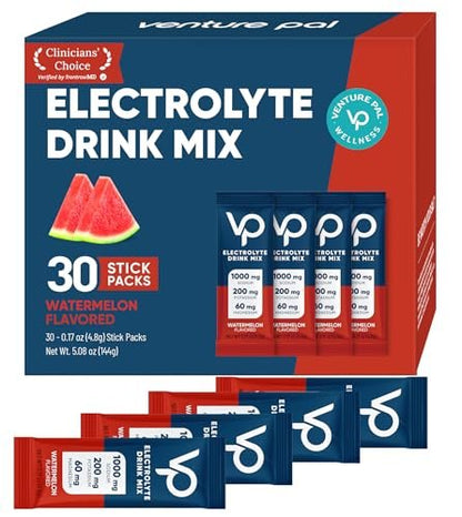 Venture Pal High Sodium Sugar-Free Electrolyte Powder Packets – Hydration Packets mit Natrium, Kalium & Magnesium | Null Kalorien | Vegan, Keto und Paleo freundlich | 30 Sticks
