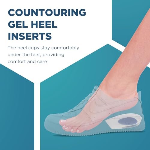 Fersenpolster bei Achillessehnenentzündung & Plantarfasziitis - 2er-Pack Gel-Einlagen für Fersenschmerzen, Fußgewölbeunterstützung für Damen & Herren