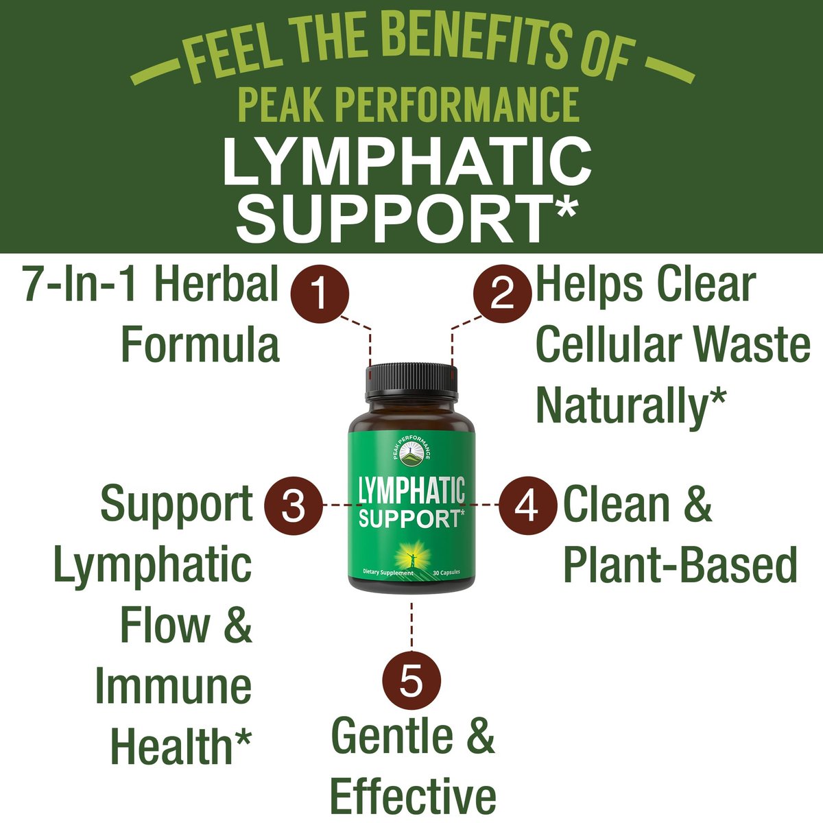 Lymphdrainage-Kapseln – 7-in-1 Lymphsystem-Unterstützung mit veganen Inhaltsstoffen (Echinacea, Rotklee, Klettenwurzel, Rote Wurzel, Süßholzwurzel) für Frauen und Männer – 30 Kapseln
