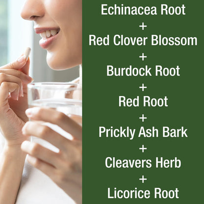 Lymphdrainage-Kapseln – 7-in-1 Lymphsystem-Unterstützung mit veganen Inhaltsstoffen (Echinacea, Rotklee, Klettenwurzel, Rote Wurzel, Süßholzwurzel) für Frauen und Männer – 30 Kapseln