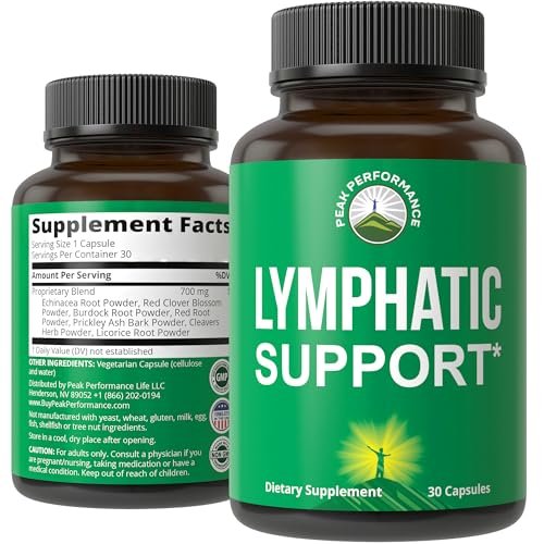 Lymphdrainage-Kapseln – 7-in-1 Lymphsystem-Unterstützung mit veganen Inhaltsstoffen (Echinacea, Rotklee, Klettenwurzel, Rote Wurzel, Süßholzwurzel) für Frauen und Männer – 30 Kapseln