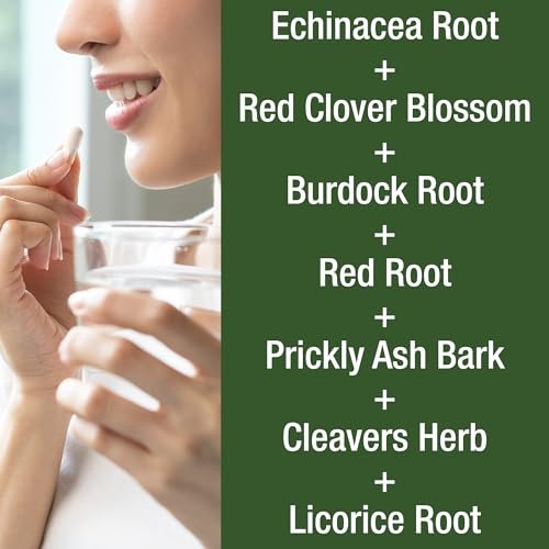 Lymphdrainage-Kapseln – 7-in-1 Lymphsystem-Unterstützung mit veganen Inhaltsstoffen (Echinacea, Rotklee, Klettenwurzel, Rote Wurzel, Süßholzwurzel) für Frauen und Männer – 30 Kapseln
