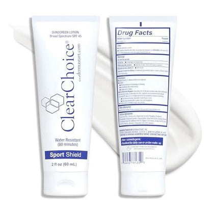 Clear Choice Sport Shield SPF 45 – Mineralischer Sonnenschutz & Feuchtigkeitscreme | Nicht fettend, Breitband-SPF für Gesicht & Körper | Mikronisiertes Zinkoxid | Kein weißer Schimmer | Dermatologen empfohlen 60 ml / 2 oz
