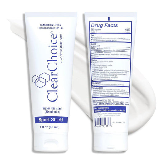 Clear Choice Sport Shield SPF 45 – Mineralischer Sonnenschutz & Feuchtigkeitscreme | Nicht fettend, Breitband-SPF für Gesicht & Körper | Mikronisiertes Zinkoxid | Kein weißer Schimmer | Dermatologen empfohlen 60 ml / 2 oz