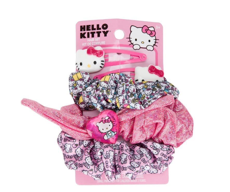 Townley Girl Hello Kitty Scrunchies und Haarspangen 5-teiliges Haarset