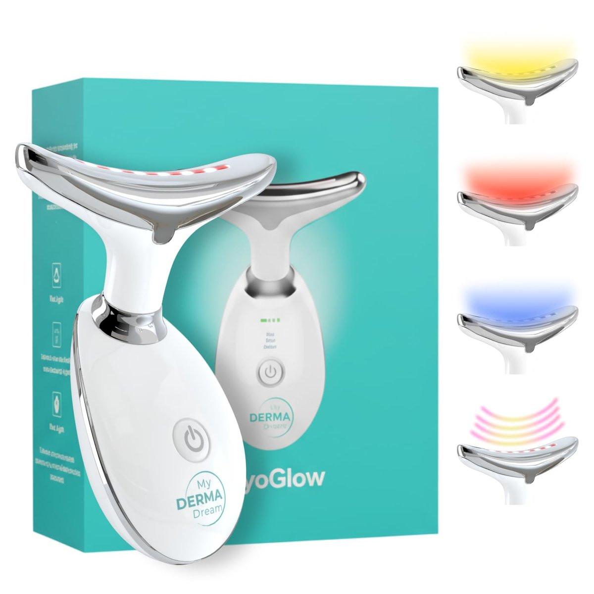 MyDerma Dream MyoGlow LED Arm, Neck, and Face Total Body Sculpting Device mit Niacinamid Serum und NoTox Serum – für schlaffe Arme, Beine und Truthahnhals
