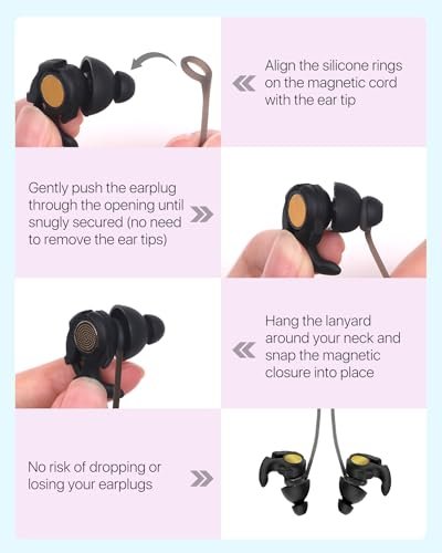 Softvox Ohrstöpsel Lanyard Verbindungskabel, Magnetisches Zugfestes Sicherheitsband – Hält Ohrstöpsel Sicher und Griffbereit, Antiverlust Silikonband für Alle Ohrstöpsel, Kopfhörer und In-Ear-Kopfhörer mit Abnehmbaren Aufsätzen