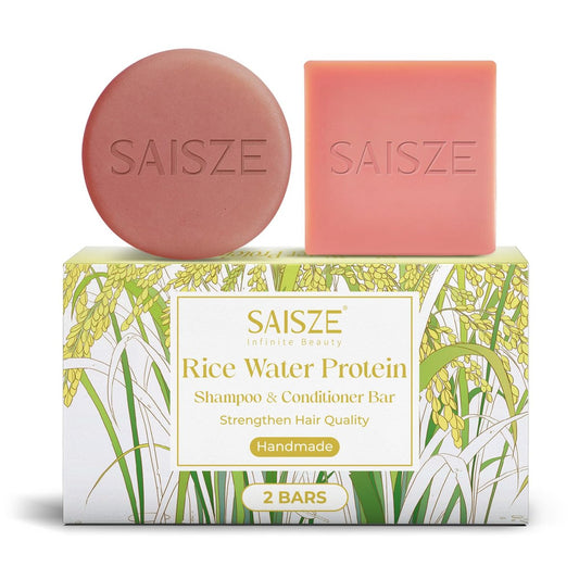 SAISZE Reiswasser Shampoo Bar & Conditioner Set für weiches und gestärktes Haar, 2 Stück