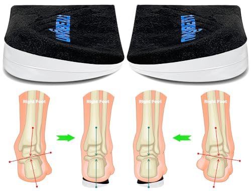 Unribeau 3-Lagen Verstellbare Korrektur-Fersenkeile für Supination & Pronation – Selbstklebende Mediale & Laterale Fersenpolster für Fußausrichtung, Knieschmerzen, O-Beine (Schwarz, L: Damen 7.5-12 / Herren 7-11)