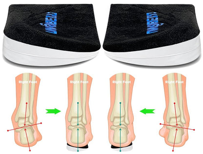 Unribeau 3-Lagen Verstellbare Korrektur-Fersenkeile für Supination & Pronation – Selbstklebende Mediale & Laterale Fersenpolster für Fußausrichtung, Knieschmerzen, O-Beine (Schwarz, L: Damen 7.5-12 / Herren 7-11)