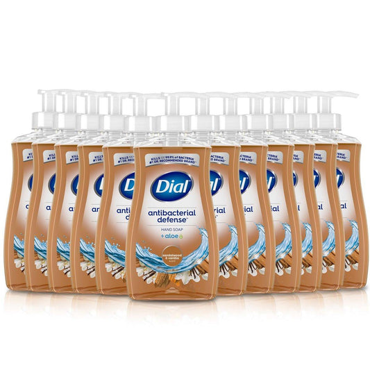 Dial Antibakterieller Flüssigseifenspender mit Aloe, Sandelholz & Vanilleduft, 11 Fl Oz (12er-Pack), dermatologisch getestet, sanfte Formel