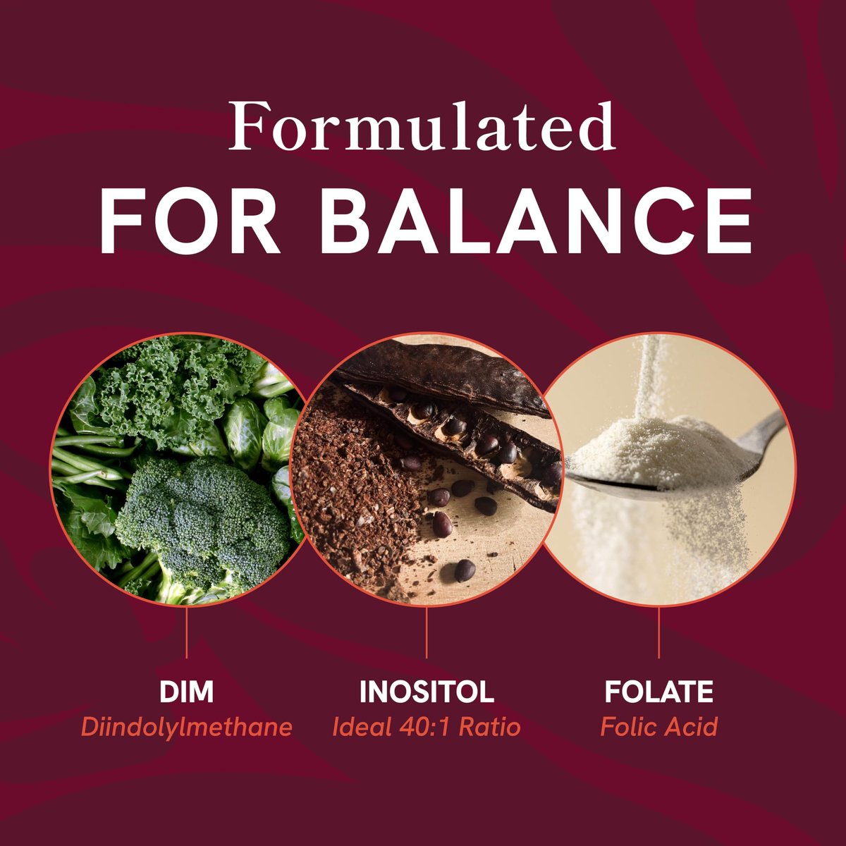 Ovarialunterstützung für Hormonbalance bei Frauen | Gesunder Eisprung, Menstruationszyklus & reproduktive Gesundheit | DIM-Ergänzung mit Myo-Inositol & D-Chiro-Inositol & Folat-Komplex | 30-Tage-Vorrat