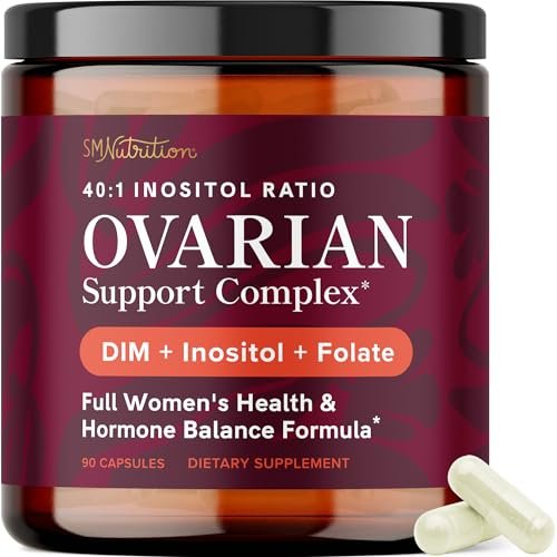 Ovarialunterstützung für Hormonbalance bei Frauen | Gesunder Eisprung, Menstruationszyklus & reproduktive Gesundheit | DIM-Ergänzung mit Myo-Inositol & D-Chiro-Inositol & Folat-Komplex | 30-Tage-Vorrat
