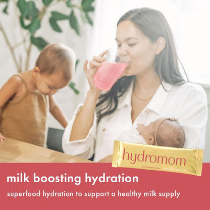 Boobie Hydromom Superfood Electrolyte Drink Mix, Erdbeer-Kiwi | Erfrischende Energie & Hydration für Mamas | Für Schwangerschaft, Stillzeit & danach, 10 Portionsbeutel