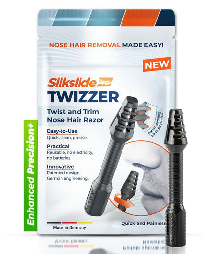 Silkslide TWIZZER – Nasenhaar- und Ohrhaartrimmer für Männer und Frauen, Twist & Trim, deutsche Klingen, patentiertes Design, kein Strom oder Batterien