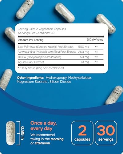 4Well Products Sägepalme für Männer & Prostata-Gesundheit mit Arjuna-Extrakt – Fortschrittliche Formel mit Sägepalme & Arjuna-Rindenextrakt, DHEA & Ashwagandha 900 mg – DHT-Blocker zur Haarunterstützung