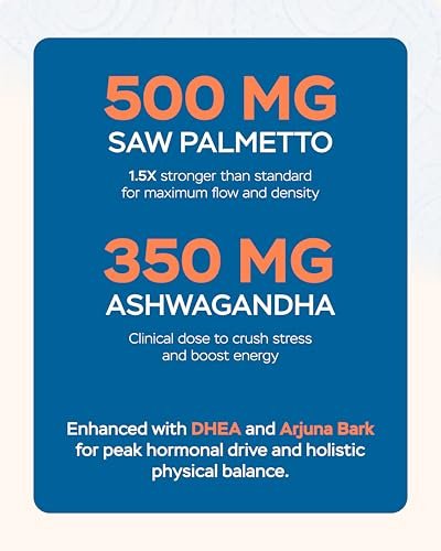 4Well Products Sägepalme für Männer & Prostata-Gesundheit mit Arjuna-Extrakt – Fortschrittliche Formel mit Sägepalme & Arjuna-Rindenextrakt, DHEA & Ashwagandha 900 mg – DHT-Blocker zur Haarunterstützung