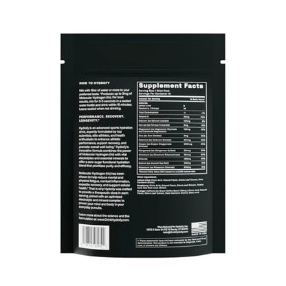 Hydrofy Hydrogen Wasser + Elektrolyte Trinkmischung - Sortenpaket | H2 Hydrationsbeutel mit molekularem Wasserstoff, Natrium, Kalium, Magnesium | Zitrone-Limette, Himbeere, Orange + Koffein | 12 Stück