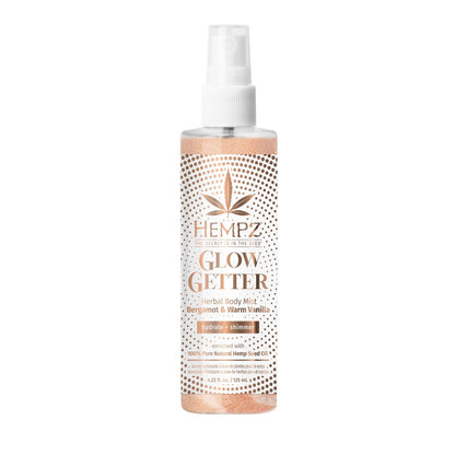 Hempz Glow Getter Hydrating Body Mist – Feuchtigkeitsspendender Perfume Shimmer Spray mit Glitzer, 125 ml