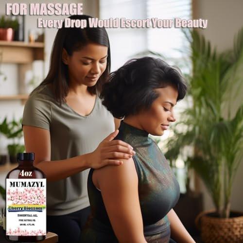 MUMAZYL Kirschblütenöl 120 ml – reines Kirschblütenöl für Diffuser, Luftbefeuchter, Yoga, Reinigung, DIY-Kerzen- und Seifenherstellung