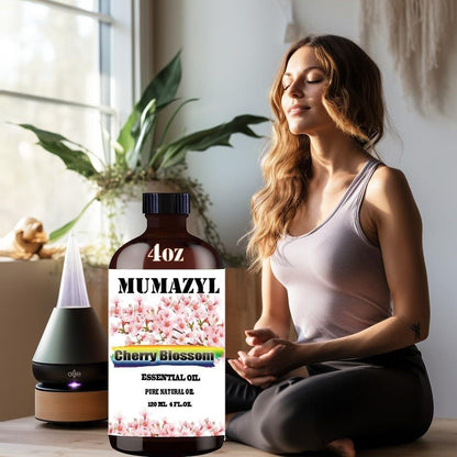 MUMAZYL Kirschblütenöl 120 ml – reines Kirschblütenöl für Diffuser, Luftbefeuchter, Yoga, Reinigung, DIY-Kerzen- und Seifenherstellung