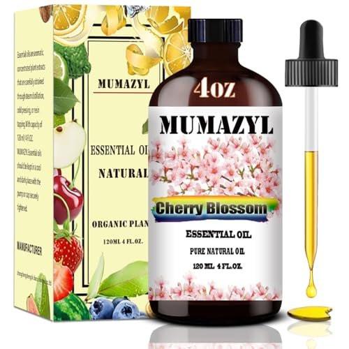 MUMAZYL Kirschblütenöl 120 ml – reines Kirschblütenöl für Diffuser, Luftbefeuchter, Yoga, Reinigung, DIY-Kerzen- und Seifenherstellung