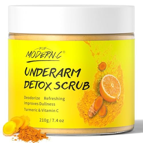 Underarm Detox Scrub mit Kurkuma und Vitamin C – Achselentgiftung, Dunkle Flecken Entferner, Körperpeeling für Männer und Frauen, Aufhellung & Glättung, 210 g