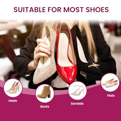 Ball-of-Foot-Polster für Frauen – Bukihome 4 Paar Metatarsal-Pads gegen Schmerzen im Fußballen, rutschfest für High Heels und Sandalen (Khaki)