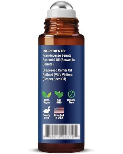Weihrauch Ätherisches Öl Roll-On Mischung 10 ml – Reines, natürliches Öl mit Traubenkernöl für Aromatherapie & Hautpflege – Nexon Botanics