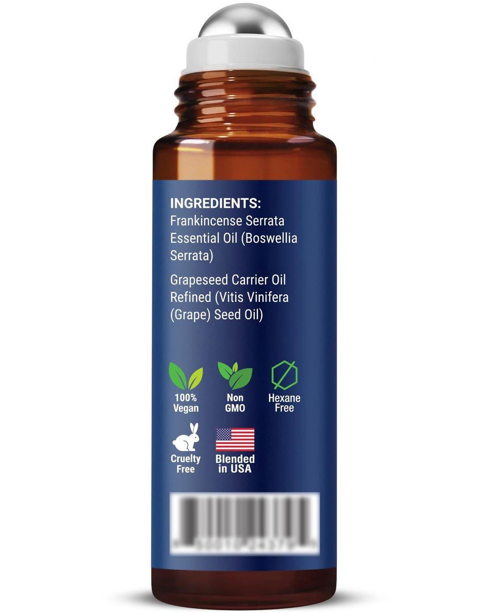 Weihrauch Ätherisches Öl Roll-On Mischung 10 ml – Reines, natürliches Öl mit Traubenkernöl für Aromatherapie & Hautpflege – Nexon Botanics
