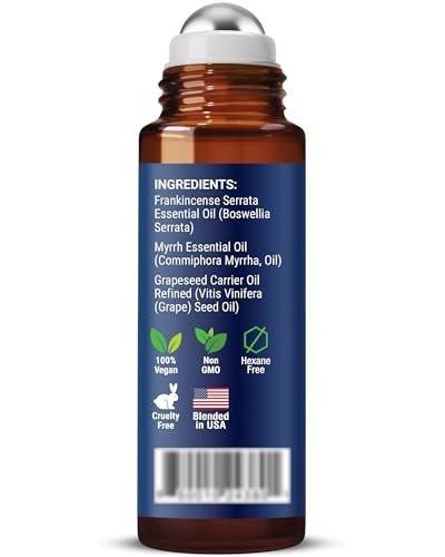 Weihrauch & Myrrhe Ätherisches Öl Roll-On 10ml – 100% reine, natürliche & verdünnte Ölmischung für Aromatherapie & Hautpflege – Nexon Botanics