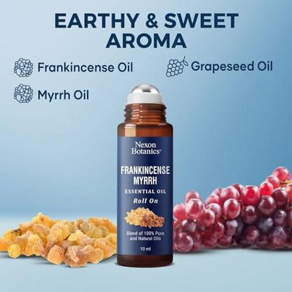 Weihrauch & Myrrhe Ätherisches Öl Roll-On 10ml – 100% reine, natürliche & verdünnte Ölmischung für Aromatherapie & Hautpflege – Nexon Botanics