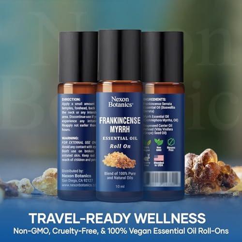 Weihrauch & Myrrhe Ätherisches Öl Roll-On 10ml – 100% reine, natürliche & verdünnte Ölmischung für Aromatherapie & Hautpflege – Nexon Botanics