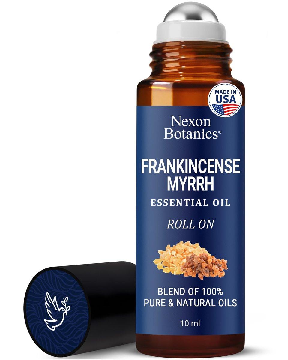 Weihrauch & Myrrhe Ätherisches Öl Roll-On 10ml – 100% reine, natürliche & verdünnte Ölmischung für Aromatherapie & Hautpflege – Nexon Botanics
