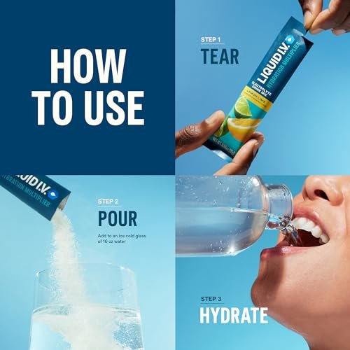 Liquid I.V.® Hydration Multiplier Zuckerfrei + Energy – Erdbeer-Kiwi | Elektrolyt-Pulver-Mix | 1 Packung (14 Portionen)