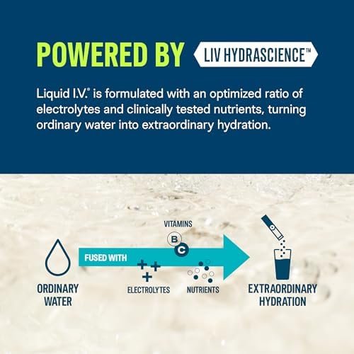 Liquid I.V.® Hydration Multiplier Zuckerfrei + Energy – Erdbeer-Kiwi | Elektrolyt-Pulver-Mix | 1 Packung (14 Portionen)