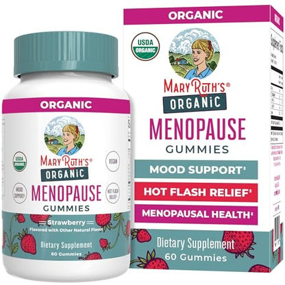 Bio Menopause Gummis von MaryRuth's | Menopause Unterstützung für Frauen | Stimmungsunterstützung | Hitzewallungen Linderung | Maca-Wurzel | Traubensilberkerze | USDA Bio | Ohne Gentechnik | Vegan | 30 Portionen