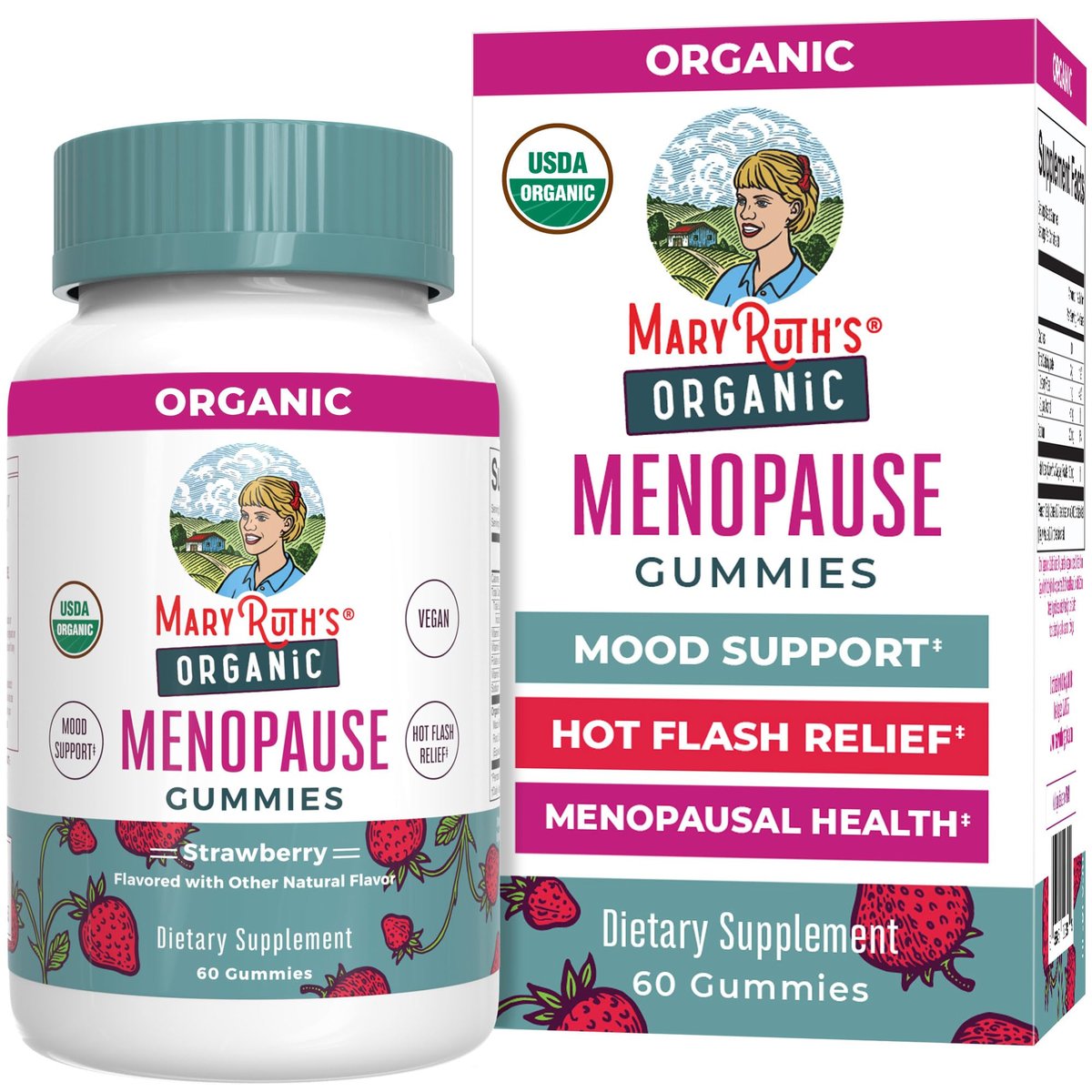 Bio Menopause Gummis von MaryRuth's | Menopause Unterstützung für Frauen | Stimmungsunterstützung | Hitzewallungen Linderung | Maca-Wurzel | Traubensilberkerze | USDA Bio | Ohne Gentechnik | Vegan | 30 Portionen