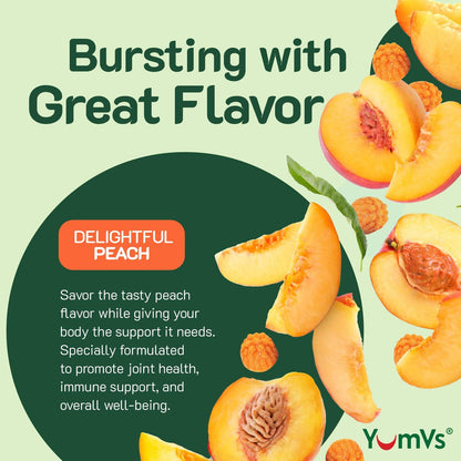 YUM-V'S Curcumin-Turmeric-Gummis – Extra Stark 250mg mit Schwarzem Pfeffer & Ingwer – Vegan & Non-GMO – Pfirsichgeschmack, 60 Stück