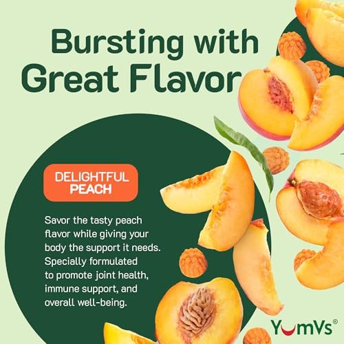 YUM-V'S Curcumin-Turmeric-Gummis – Extra Stark 250mg mit Schwarzem Pfeffer & Ingwer – Vegan & Non-GMO – Pfirsichgeschmack, 60 Stück